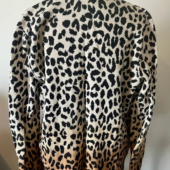 Lands' End Animal Print Long Cardigan - Picture 4 of 5